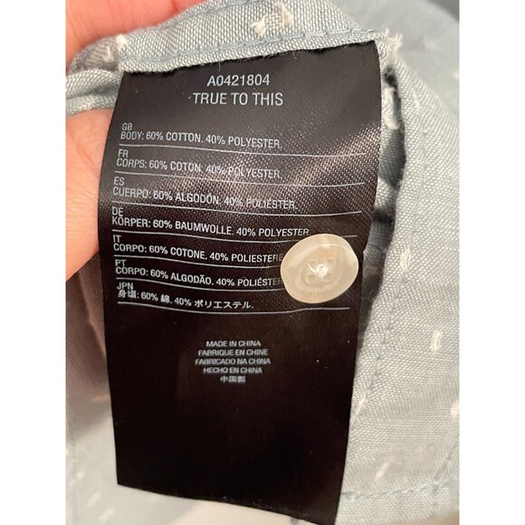 Volcom Men’s Modern Fit Gray Short Sleeve Button Down Shirt Size XL Polka Dot - Picture 7 of 7